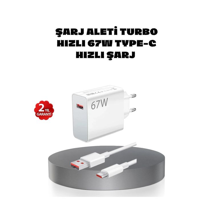 Ctstones 120386705 Mey İthalat 67W Turbo Type-C Hızlı Şarj Adaptörü Akıllı Koruma Çipli, Hızlı Şarj Destekli