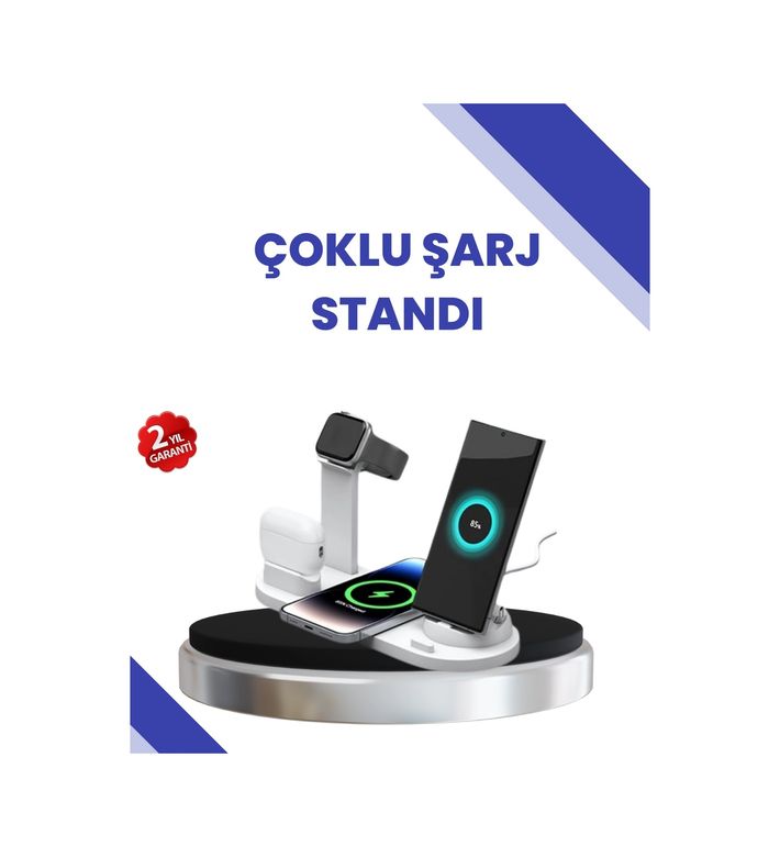 Ctstones 120386846 Mey İthalat Masaüstü Düzenleyici 4 Ü 1 Arada Kablosuz Şarj Aksesuarı