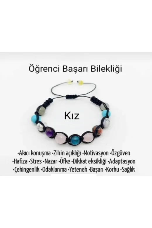 cvt grup Kbş017-717 Kız Öğrenci Başarı Bilekliği Doğal Taş Konsantrasyon Bilekliği