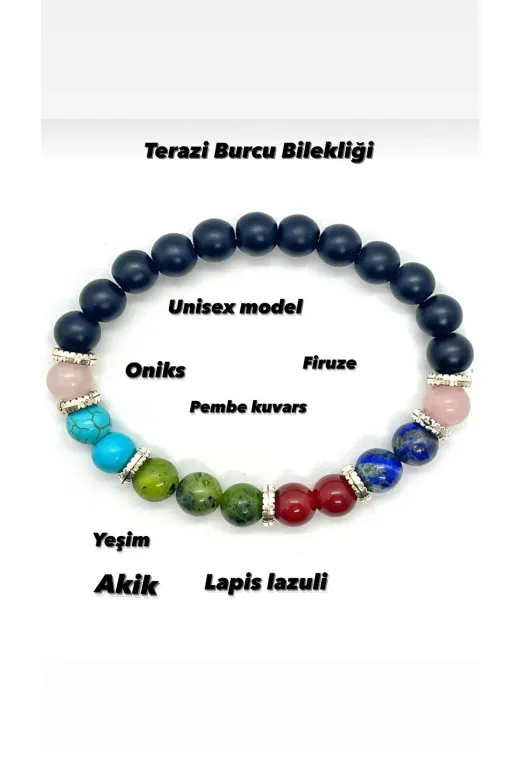 cvt grup Onk0177171 Unisex Terazi Burcu Bilekliği Doğal Taş Çakra Bileklik