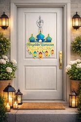 Da 131575568 27-27 Cm Hoş Geldin Ramazan Dekorlu Ahşap Kapı Süsü, Ramazan Süsleri, Ramazan Tavan Süsü