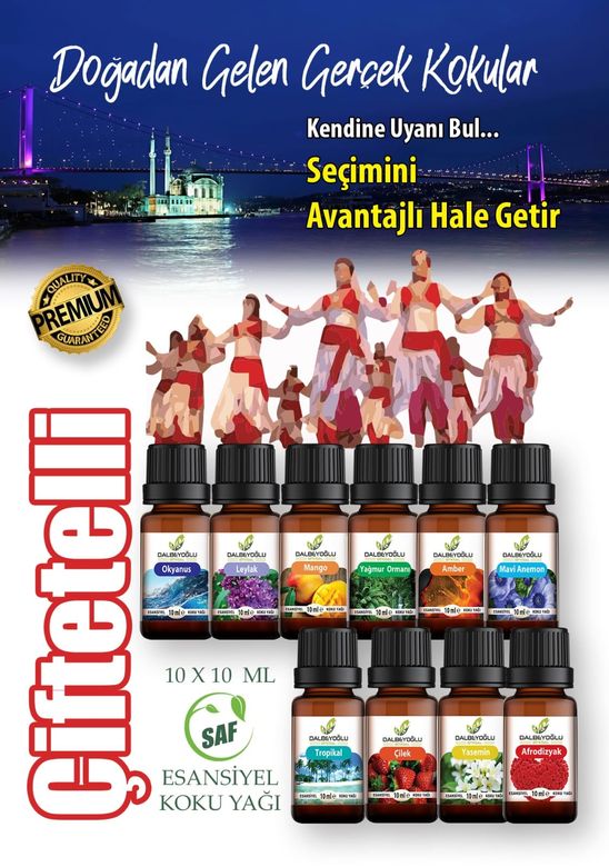 DALBEYOĞLU BİTKİSEL Çiftetelli Saf Esansiyel Koku Grubu 10 ml x 10 adet