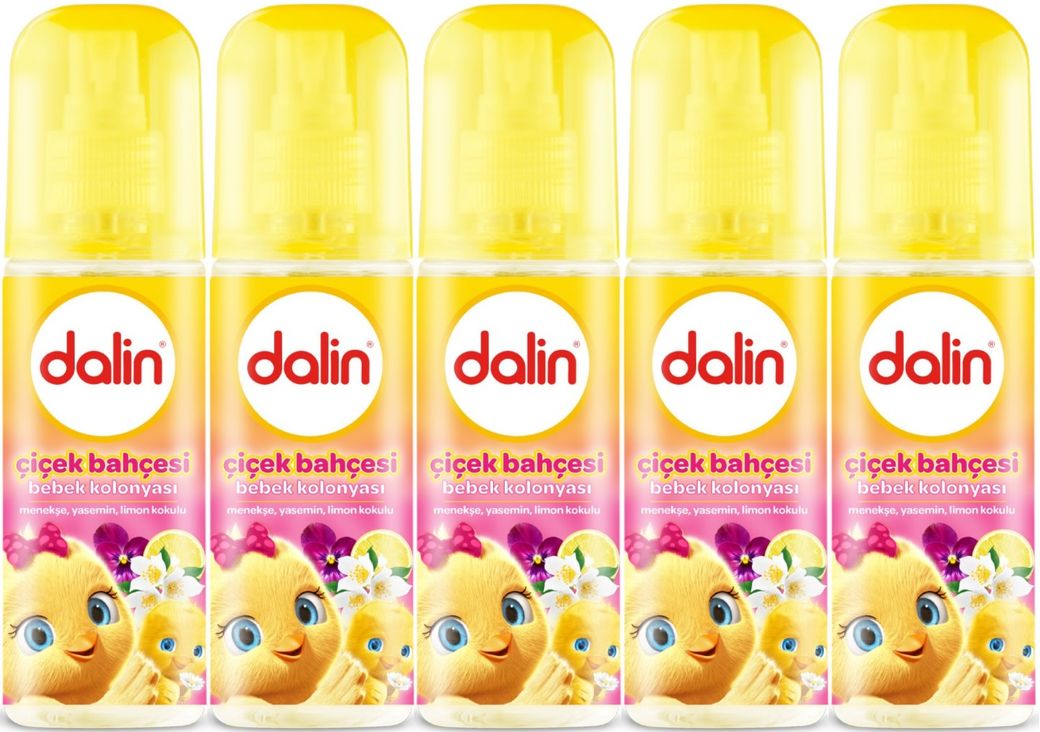 Dalin Bebek Kolonyası 150ML Çiçek Bahçesi (Menekşe-Yasemin-Limon Kokulu) (5 Li Set)