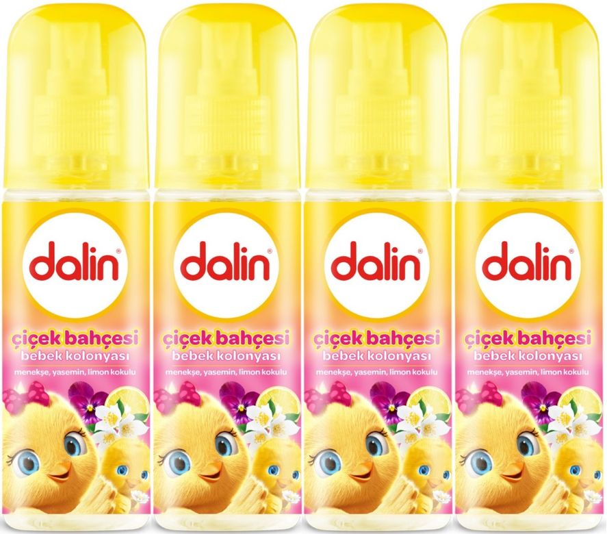 Dalin Bebek Kolonyası 150ML Çiçek Bahçesi (Menekşe-Yasemin-Limon Kokulu) (4 Lü Set)