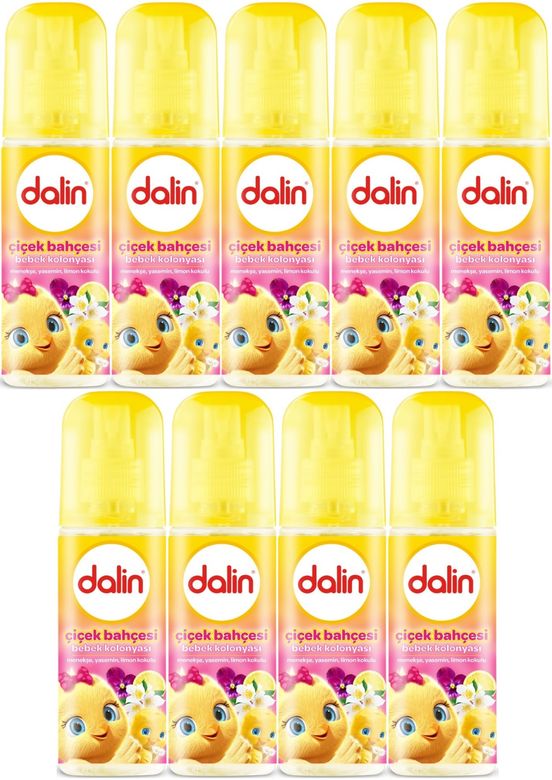 Dalin Bebek Kolonyası 150ML Çiçek Bahçesi (Menekşe-Yasemin-Limon Kokulu) (9 Lu Set)