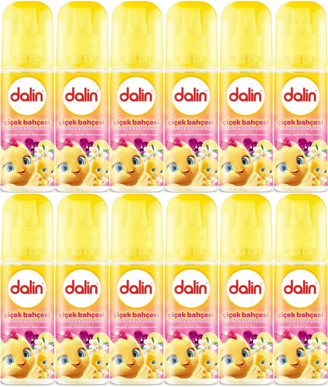 Dalin Bebek Kolonyası 150ML Çiçek Bahçesi (Menekşe-Yasemin-Limon Kokulu) (12 Li Set)