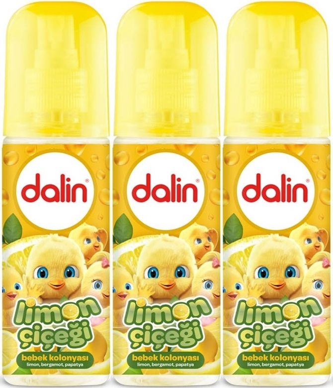 Dalin Bebek Kolonyası 150ML Limon Çiçeği (Limon-Bergomat-Papatya) (3 Lü Set)