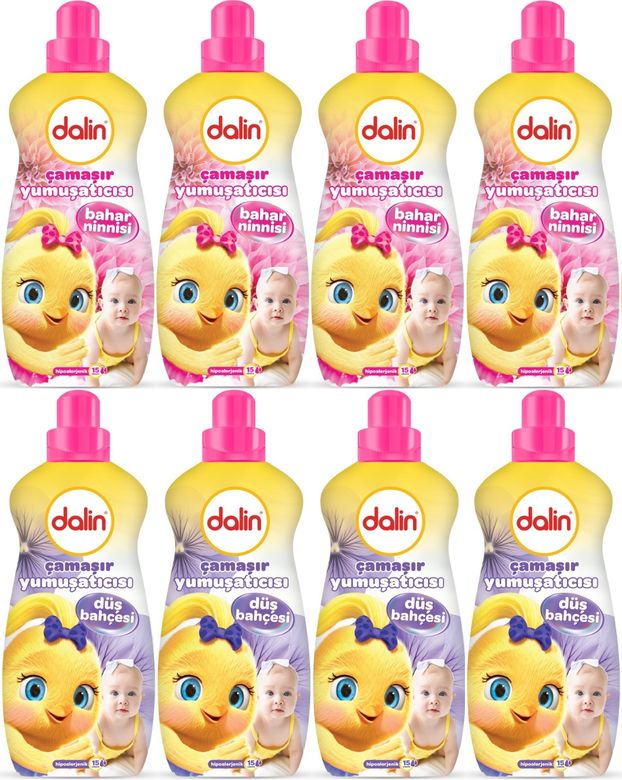 Dalin Çamaşır Yumuşatıcı 1500ML Bahar Ninnisi + 1500ML Düş Bahçesi (Karma 8 Li Set)