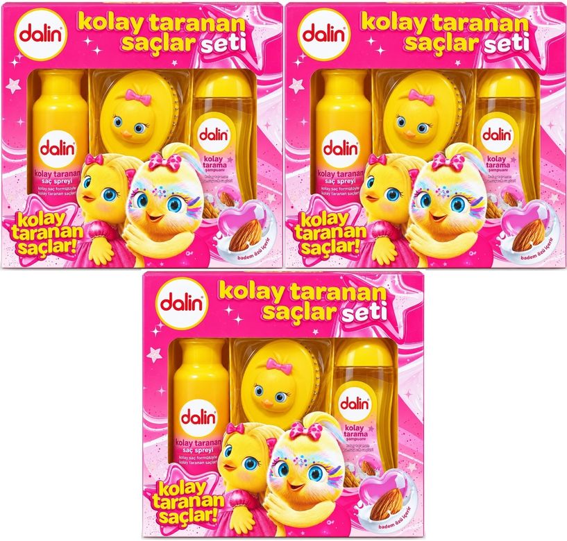 Dalin Kolay Taranan Saçlar Seti (Şampuan + Sprey + Tarak) Avantaj Paket (3 Lü Set)