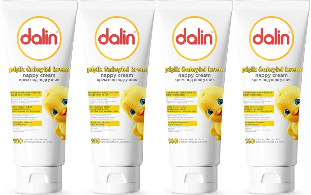 Dalin Pişik öneliyici Krem/Pişik Kremi 100ML (Bebekler İçin) (4 Lü Set)