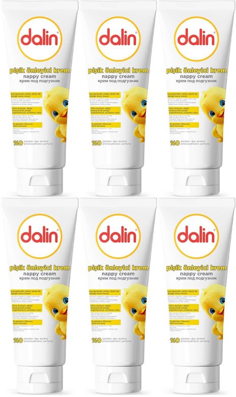 Dalin Pişik öneliyici Krem/Pişik Kremi 100ML (Bebekler İçin) (6 Lı Set)