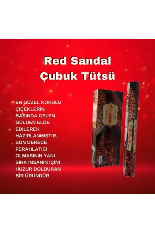 Darshan caresandal Red Sandal   ( Kırmızı Sandal ) Tütsü 120 Çubuk
