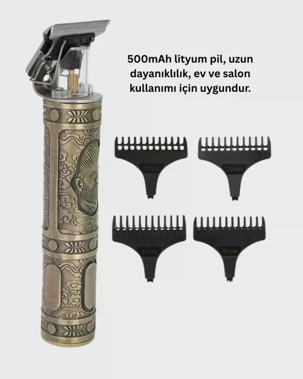 Dayanıklı Çelik Kafa ve Güçlü Motorlu Saç Sakal Makinesi