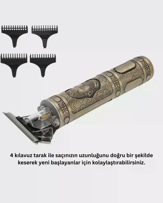 Dayanıklı Çelik Kafa ve Güçlü Motorlu Saç Sakal Makinesi