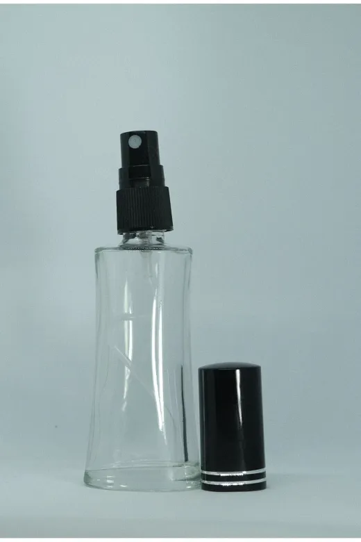 D&B YOL 50Y06O71L0694 Parfüm Şişesi 50 Ml 5 Adet Siyah Kapak Plastik Valf Eyfel Boş Şişe