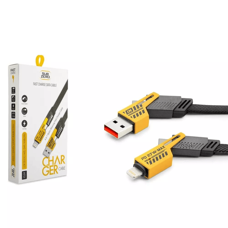 DdH95vxS3K Subzero Cl24 4In1 Type-C 65W To Usb-A + Type-C To Lightning 27W Hızlı Şarj Kablosu