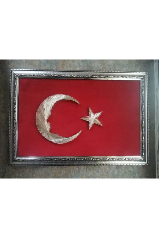 dekorasyonsepetim fmy0258 Filografi Türk Bayrağı Atatürk Silüeti