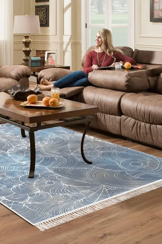 Dekoreko 1303-Trend-1 Eko Trend Djt Halı Yıkanabilir Kaymaz Taban 1303 Modern Lila