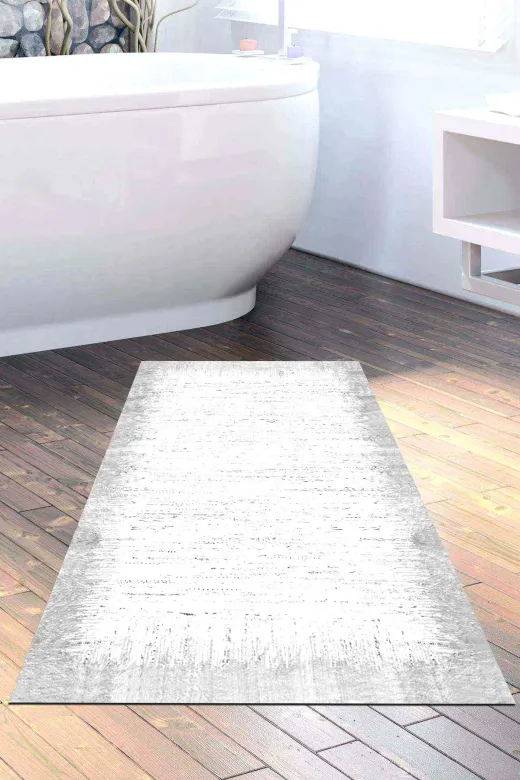 Dekoreko 1342P2-9 Kaymaz Taban Djt Banyo Halısı Star Pamuk Modern 1342 Gri