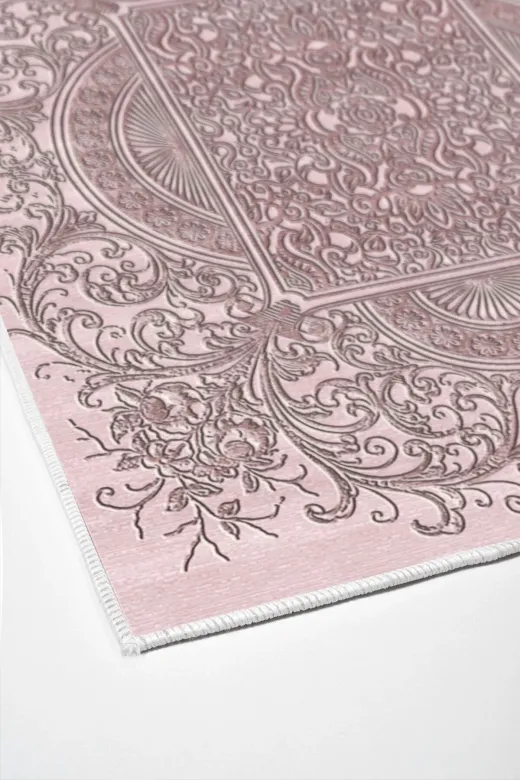 Dekoreko 1488K2-9 Kaymaz Taban Djt Banyo Halısı Trend Modern 1488 Pudra