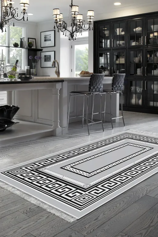 Dekoreko 651M-Trend-3 Eko Trend Djt Halı Yıkanabilir Kaymaz Taban 651M Modern Gri