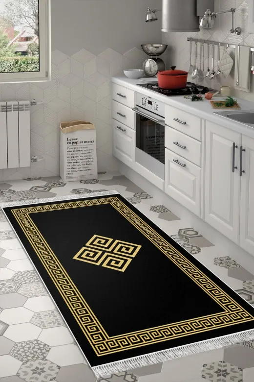 Dekoreko 656M-Trend-3 Eko Trend Djt Halı Yıkanabilir Kaymaz Taban 656M Modern Gold