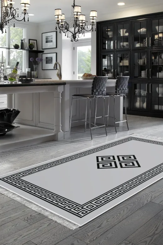 Dekoreko 656M-Trend-3 Eko Trend Djt Halı Yıkanabilir Kaymaz Taban 656M Modern Gri