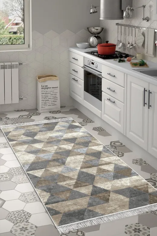 Dekoreko 661-Trend-3 Eko Trend Djt Halı Yıkanabilir Kaymaz Taban 661 Iskandinav Bej