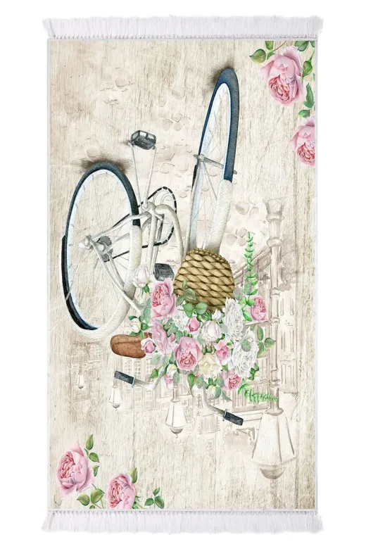 Dekoreko AKC-BİL-167 Inci Dijital Saçaklı Halı  1850 Desen 1 80 X 150