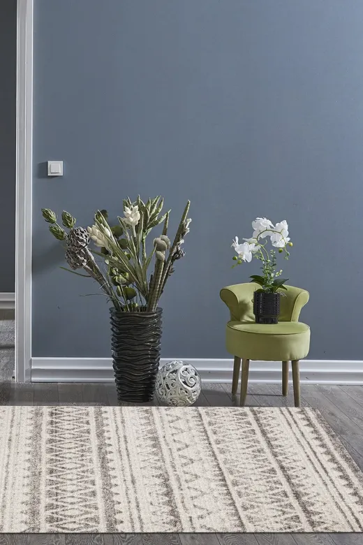 Dekoreko F5078K2-7 Kaymaz Taban Djt Salon Halısı Trend Iskandinav F5078 Açık Kahve