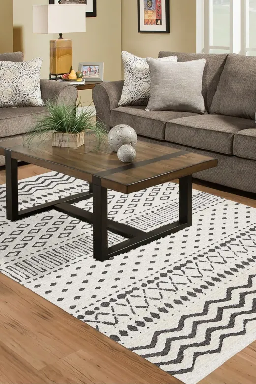Dekoreko F5086K2-7 Kaymaz Taban Djt Salon Halısı Trend Iskandinav F5086 Bej