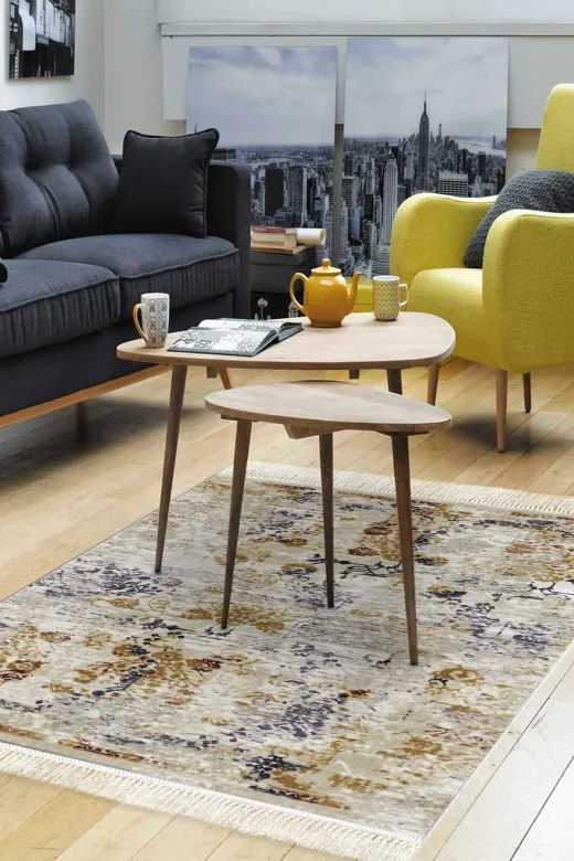Dekoreko M12359-Trend-1 Eko Trend Djt Halı Yıkanabilir Kaymaz Taban M12359 Vintage Bej