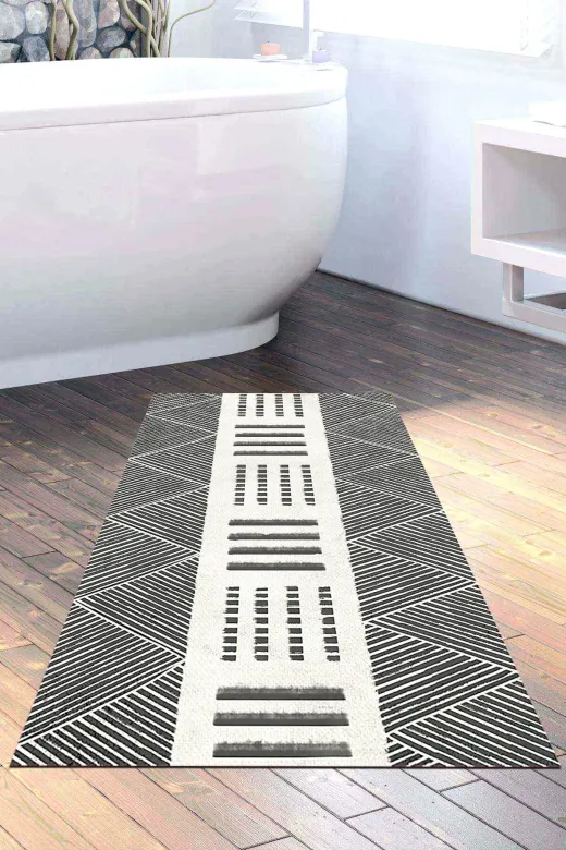 Dekoreko M1282K2-9 Kaymaz Taban Djt Banyo Halısı Trend Iskandinav M1282 Gri
