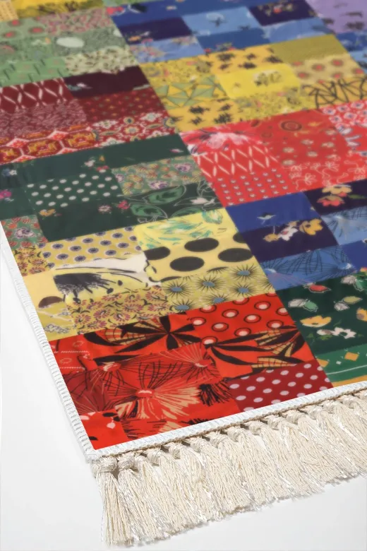 Dekoreko Mu148-Trend-1 Eko Trend Djt Halı Yıkanabilir Kaymaz Taban Mu148 Patchwork Renkli