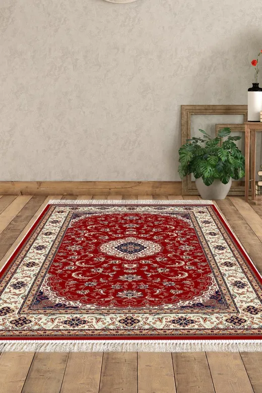 Dekoreko S5009-Trend-3 Eko Trend Djt Halı Yıkanabilir Kaymaz Taban S5009 Osmanlı Bordo