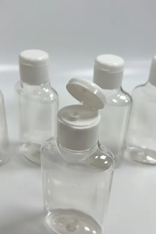 DEKOZOR COMPANY TYBIQQ1RMWS3U63065 5Li Şeffaf 100Ml Plastik Fliptop Kapaklı Şişe Seyahat Seti Boş Şişe