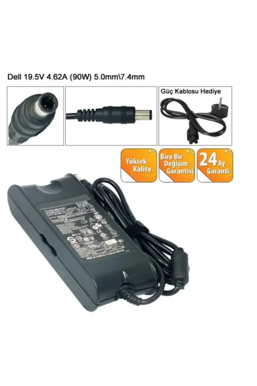 Dell NA-KR60809-,,--3f95 Latitude D630 D630 Xfr D630C D631 Şarj Adaptörü (19.5V 4.62A 90W - 7.4*5.5Mm)