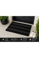 Delta CC002A Siyah Kaymaz Taban Nem Alıcı Toz Alıcı Kapı Önü Paspası Uv Dayanıklı 45x70 Cm