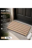 Delta CC005A Kaymaz Taban Bej Desenli Nem Alıcı Toz Alıcı Kapı Önü Paspası UV Dayanıklı 45x70
