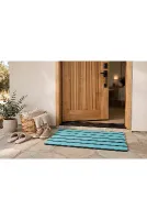 Delta CC007A Turkuaz Çizgili Kaymaz Taban Su Geçirmez Yıkanabilir Kapı Önü Paspası 45x70 cm