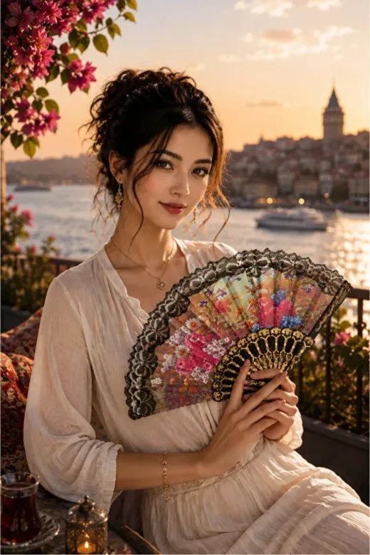 Demirhan KSY010 1 Adet Karışık Renk Yelpaze Taşınabilir Serinletici - Nostaljik