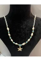 Deniz Kabuğu Doğal Taş Kolye-017