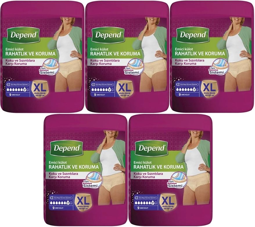 Depend Emici Külot Yetişkin Bezi XL Extra Büyük 45 Adet