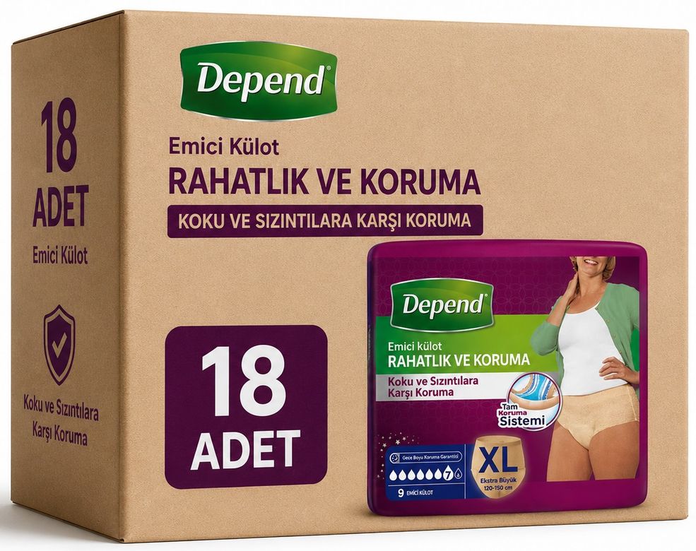 Depend Emici Külot Yetişkin Bezi XL - Extra Large Kadın 18 Adet (2PK*9)