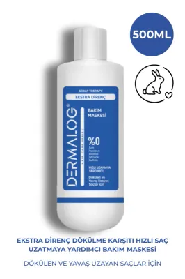 DERMALOG Dökülen Ve Yavaş Uzayan Saçlar Için Ekstra Direnç Hızlı Saç Uzatma Yardımcı Maske 500 ml