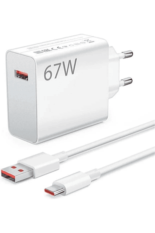 DermiTech Xiaomi Redmi Note 12 Pro 5G Uyumlu 67 Watt Hızlı Şarj Aleti + 1 Mt Kablo Set 67W Şarj