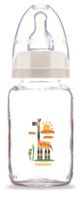 Desenli Cam Biberon 125ML - Desen/Zürafa
