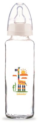 Desenli Cam Biberon 250ML - Desen/Zürafa