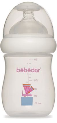 Desenli Geniş Ağızlı PP Biberon 180ML - Pembe