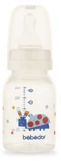 Desenli PP Biberon 125ML (Kod:23302) - Mavi